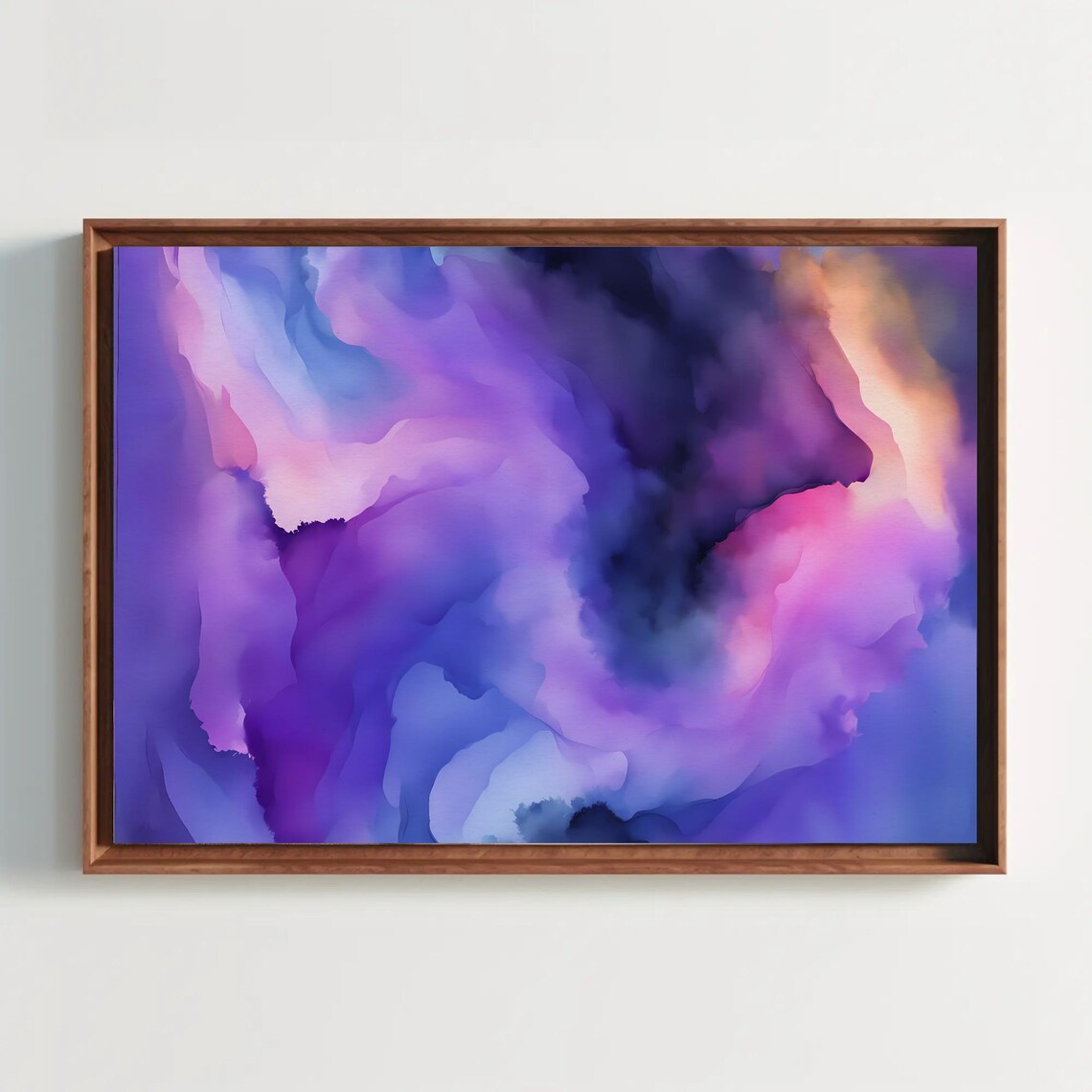 Purple Abstract Watercolor Painting Print Minimalist Art Home Decor Wall