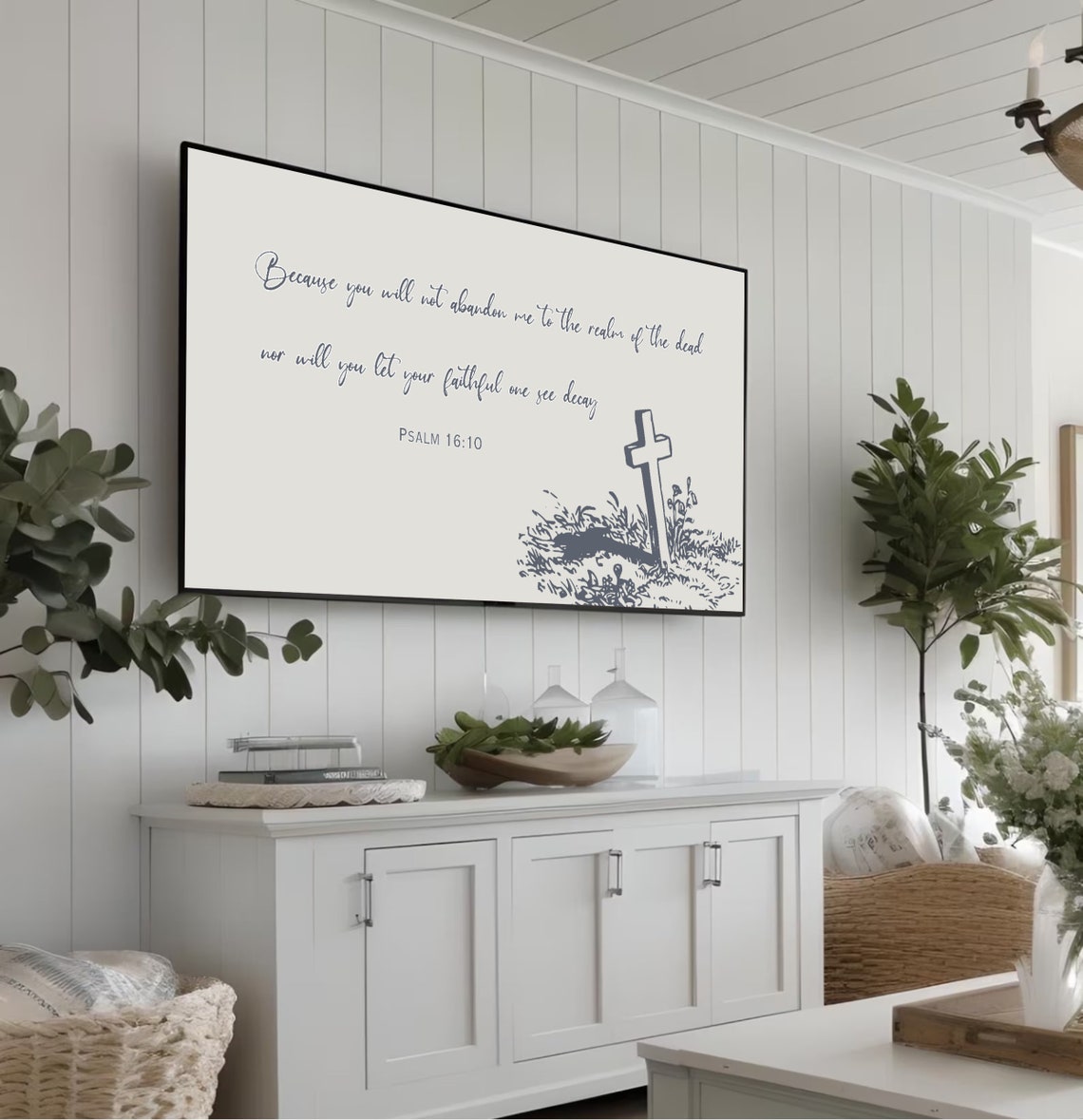 Psalm 16 10 Not Abandon Cross Minimalist Christian Art Poster - Image 4