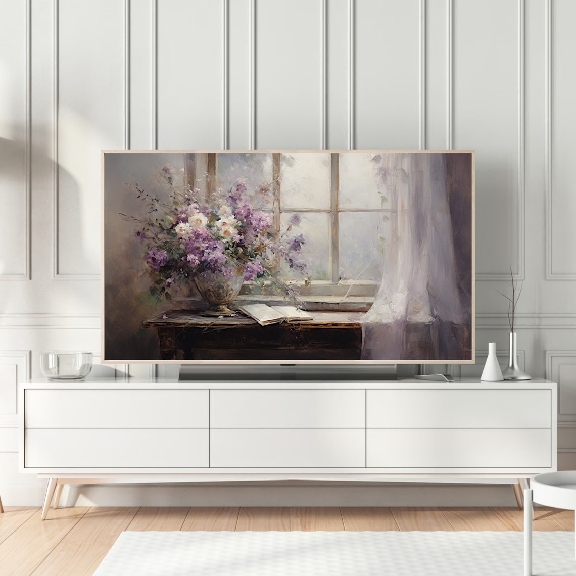 Lilac Bouquet by Bright Window Rustic Vintage Still Life Poster - Image 4