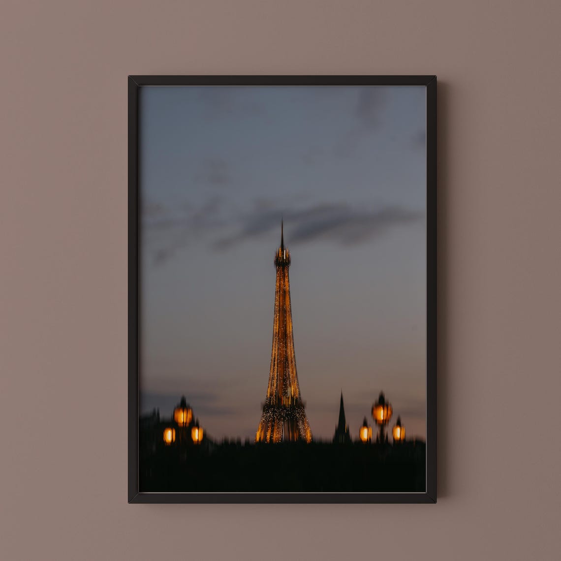 Sparkling Eiffel Tower at Dusk Paris Night Photography Wall Art