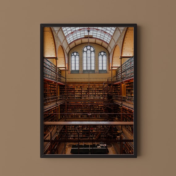 Rijksmuseum Library Amsterdam Grand Reading Hall Interior Photo Print