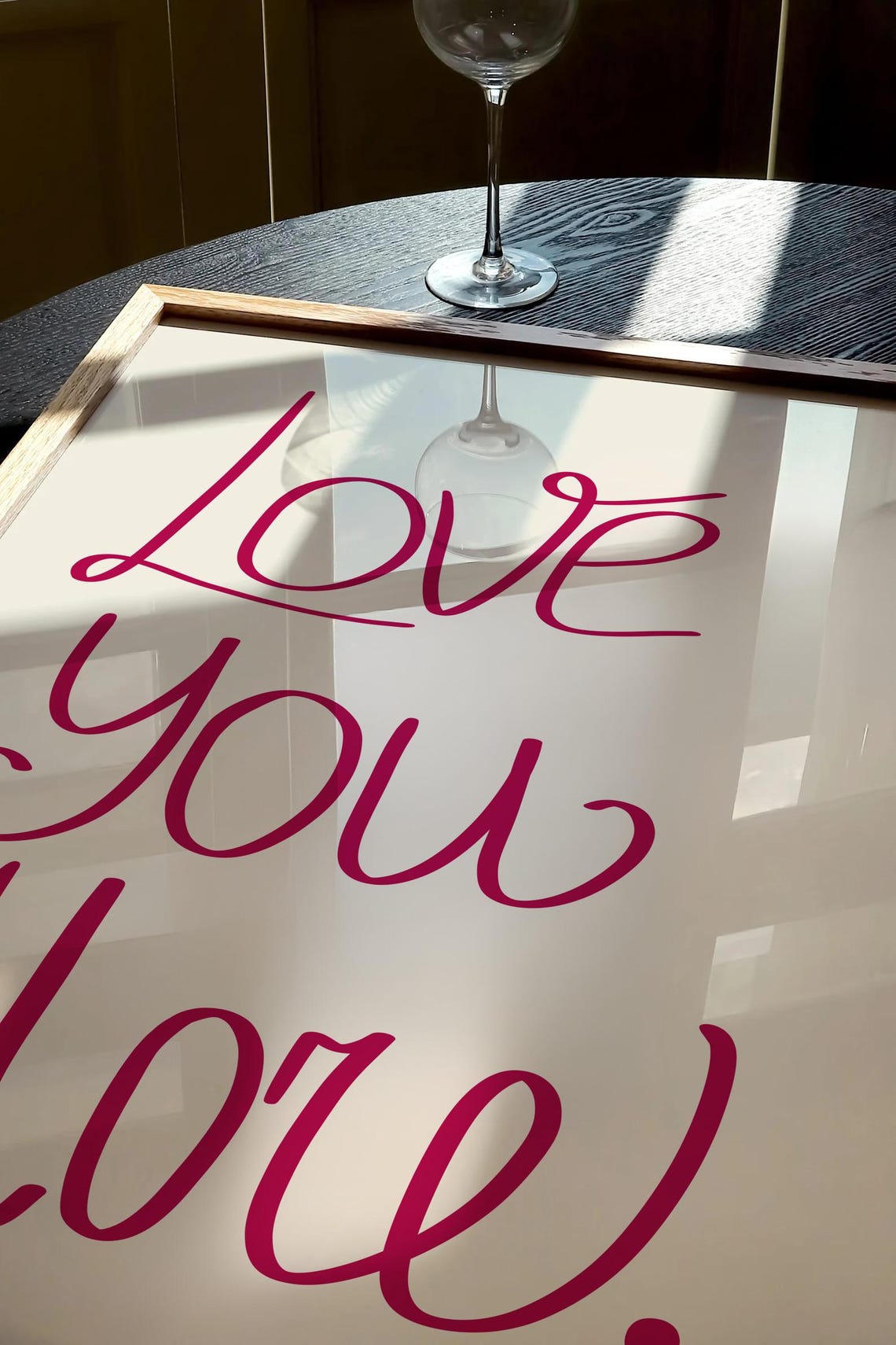 Love You More Romantic Pink Script Love Quote Typography Poster - Image 3