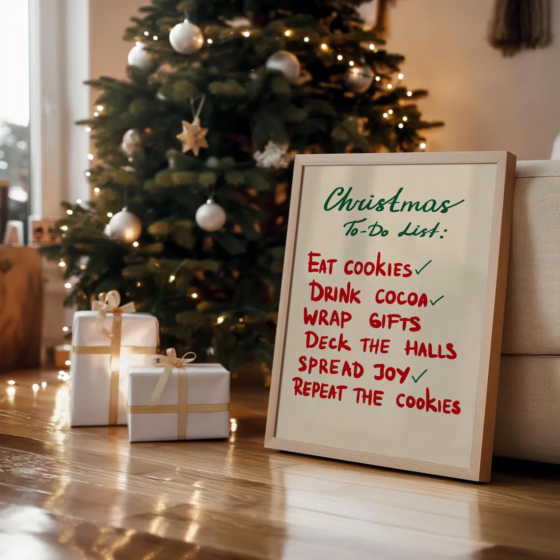 Vintage Christmas Kitchen Typography Poster, Retro - Image 2