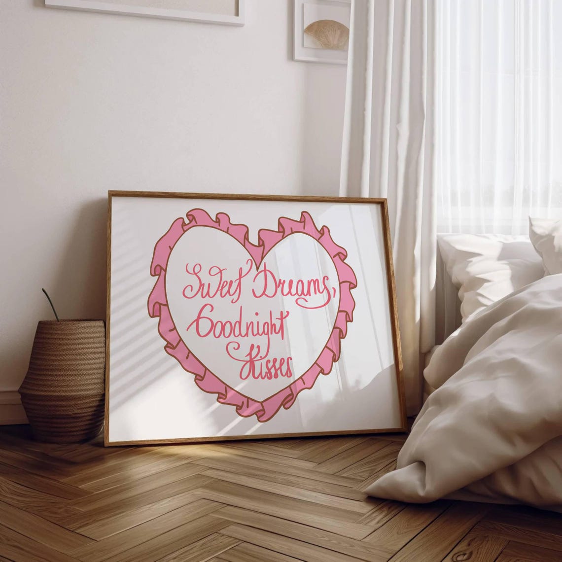 Sweet Dreams Print Above Bed Horizontal Trendy Coquette Dorm Room Prints Teen Girl Bedroom Wall Art College Apartment Aesthetic Printables - Image 2