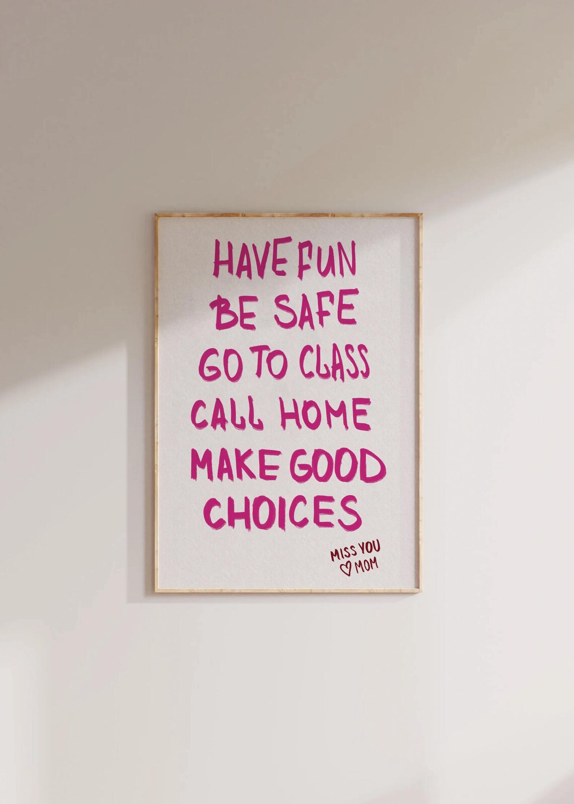 Dorm Rules Quote Print, Preppy Y2K Wall Art - Image 2