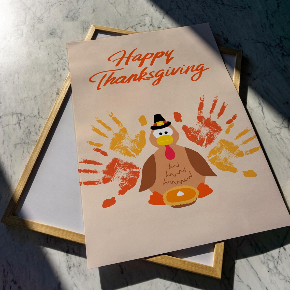 Thanksgiving Turkey Handprint Craft Poster Kit for Kids Grandma Gift - Image 2