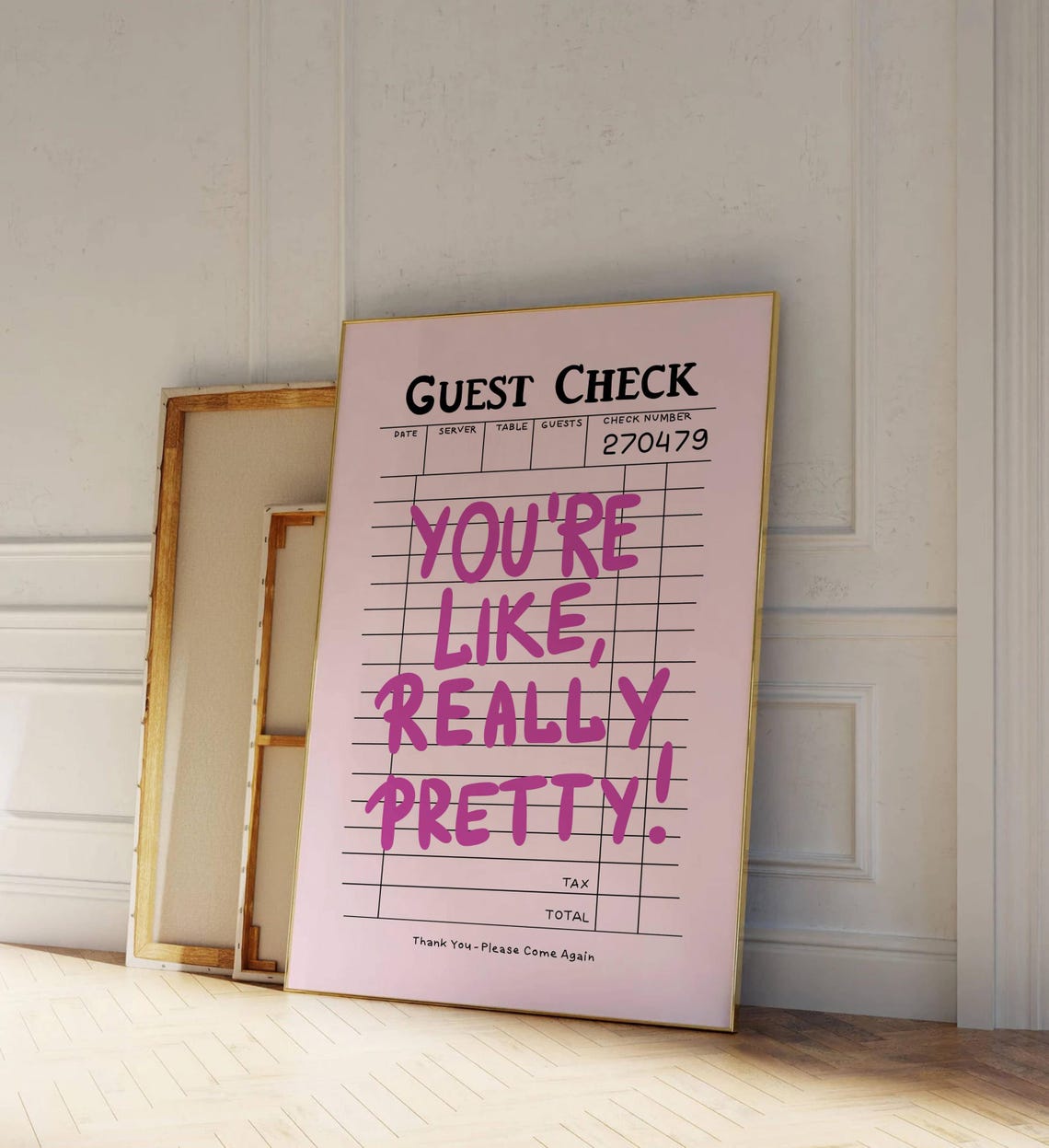You're Like Really Pretty Pink Guest Check Receipt Girly Quote Poster - Image 3