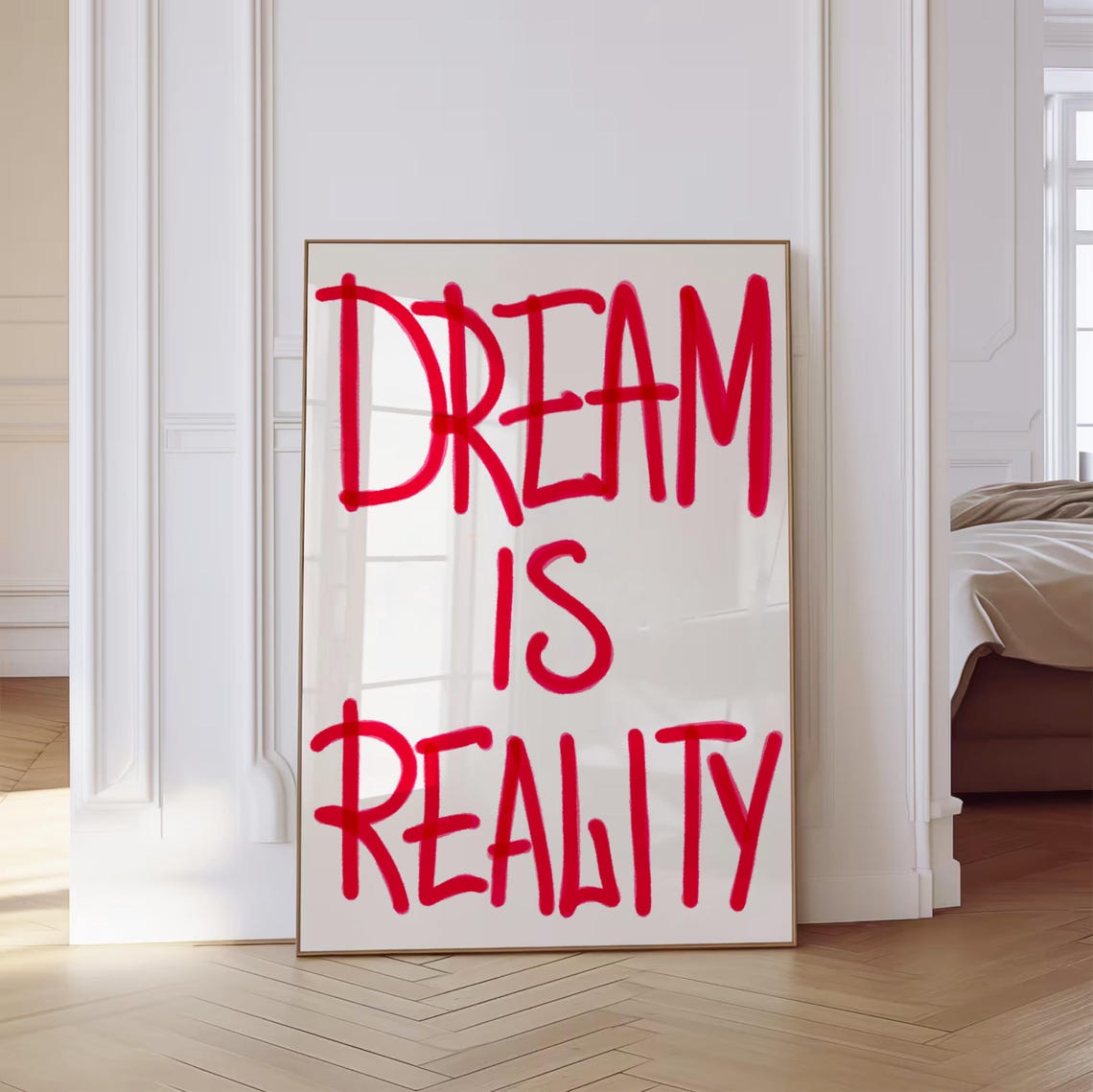 Dream Is Reality Red Street Graffiti Lettering Motivation Poster - Image 3