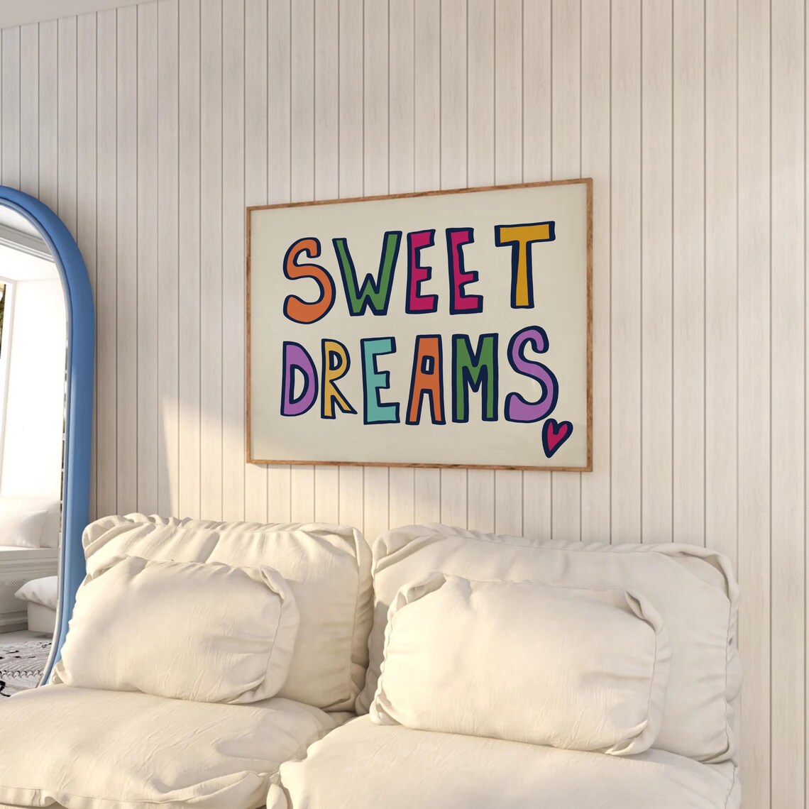 Sweet Dreams Colorful Playful Rainbow Letter Kids Bedroom Wall Art - Image 2