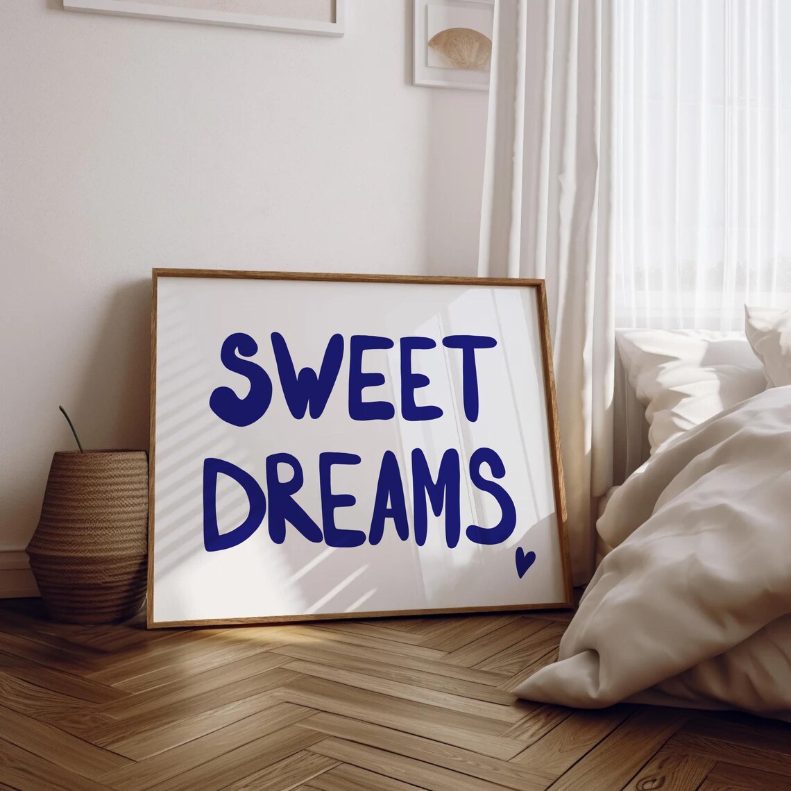 Sweet Dreams Minimalist Bedroom Art Print - Image 2