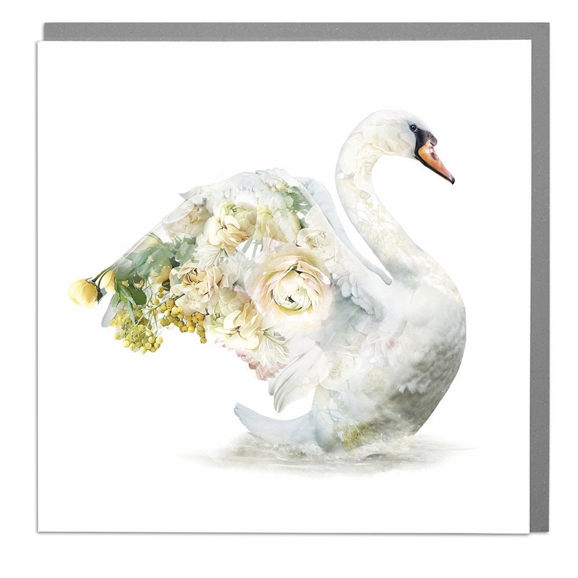 Swan Greeting Card By Lola Design