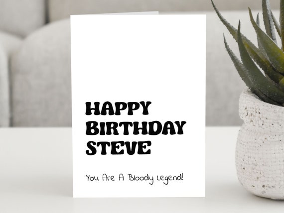 Personalised Greeting Card Name Bloody Legend Funny Greetings Typography