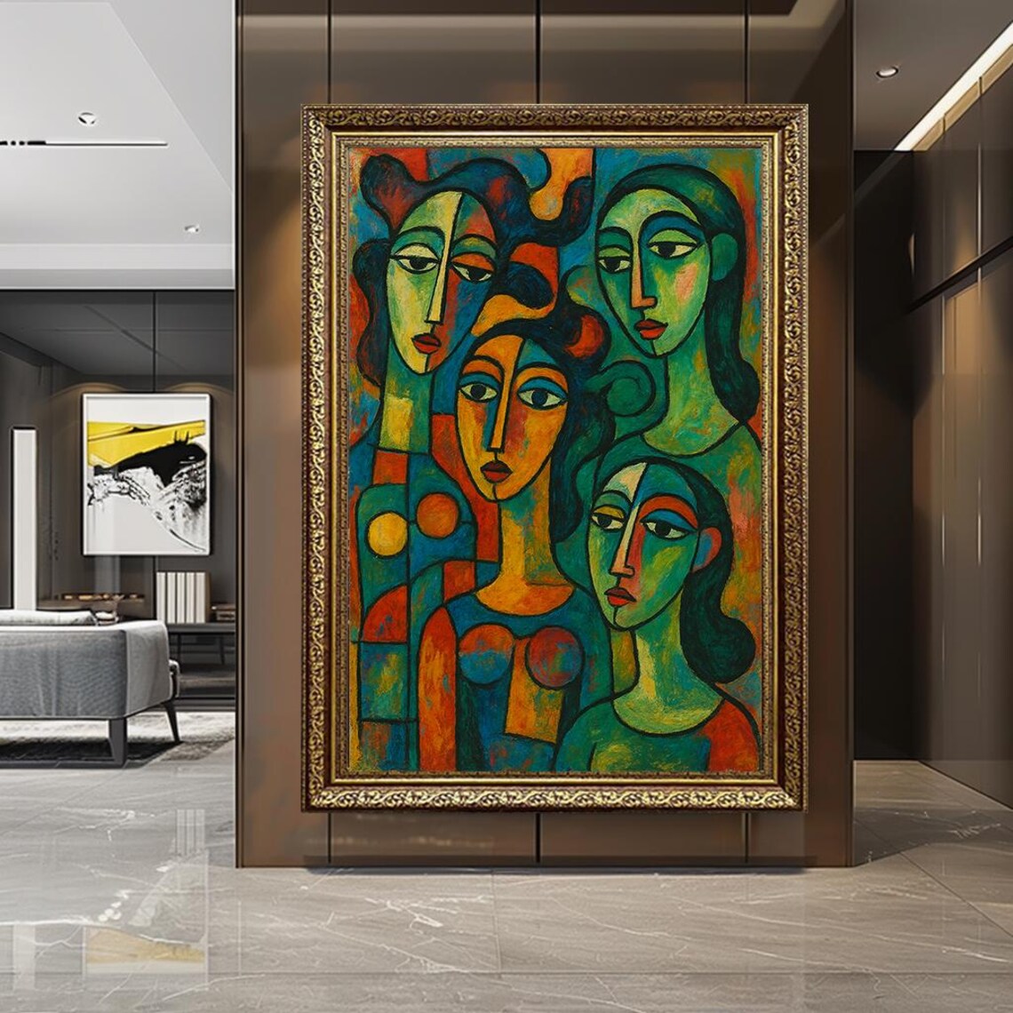 Abstract Female Portrait Canvas Modern Expressionist Art Print