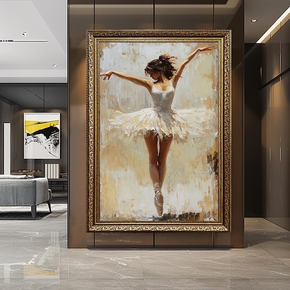 Ballerina Canvas Wall Art Elegant Ballet Dancer Painting