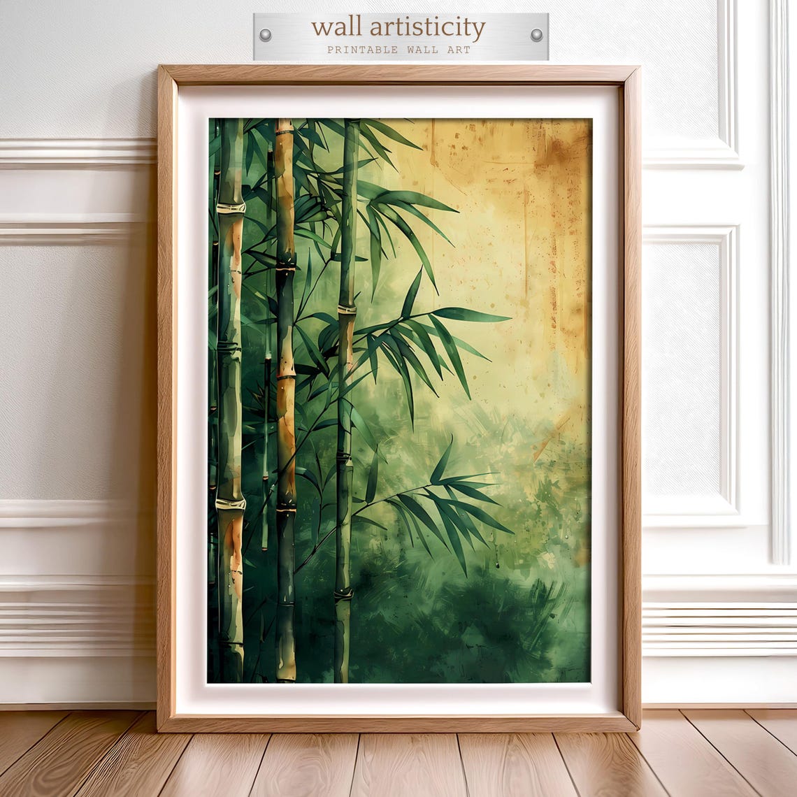 Watercolor Botanical Zen Nature Decor, Bamboo Poster