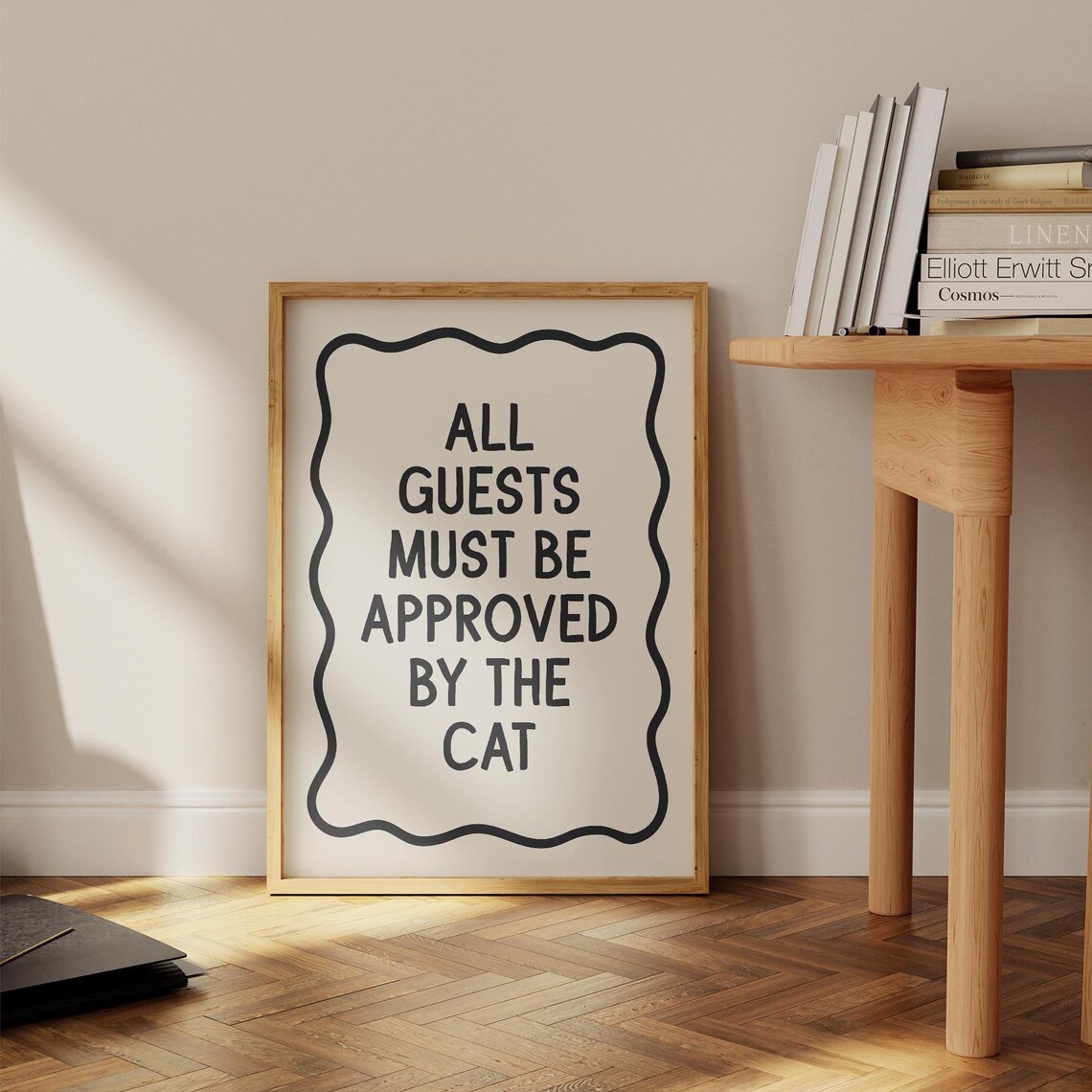 All Guests Must Be Approved By The Cat Funny Cat Quote Wall Art - Image 3