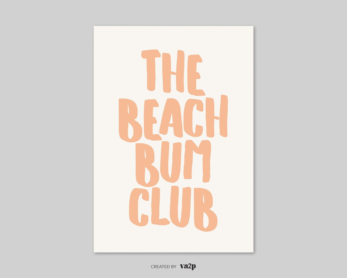 Beach Bum Club Coastal Typography Art Print - Image 2