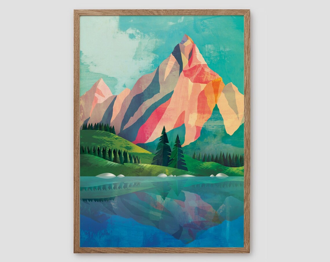 Mountain Landscape Art Print, Desert Scenery