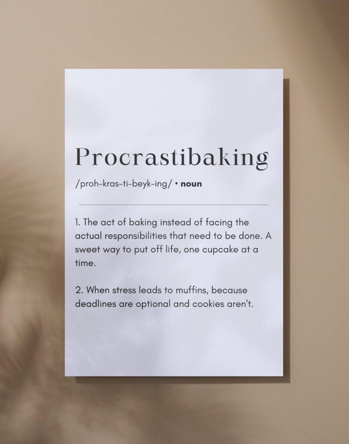 Procrastibaking Definition Dictionary Style Funny Baking Humor Poster - Image 3