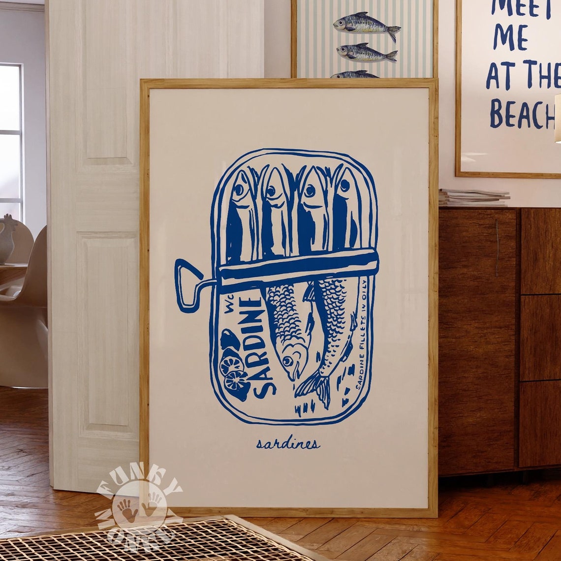 Tinned Sardines Retro Kitchen Art Print