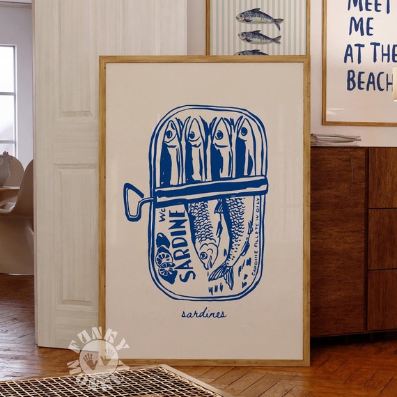 Tinned Sardines Retro Kitchen Art Print
