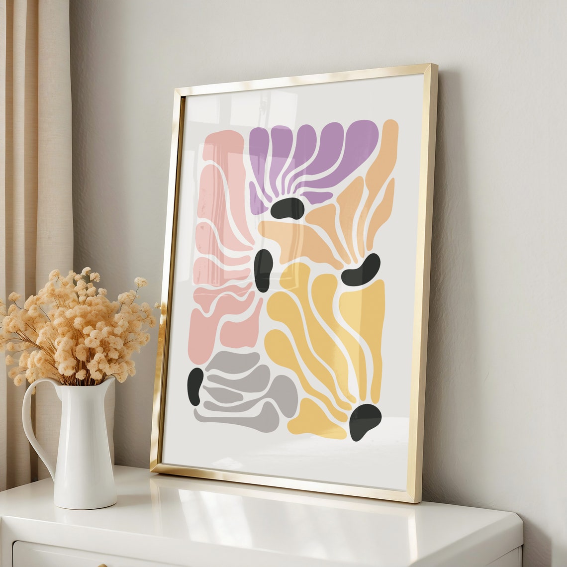 Matisse Style Pastel Abstract Floral Petal Composition Wall Art