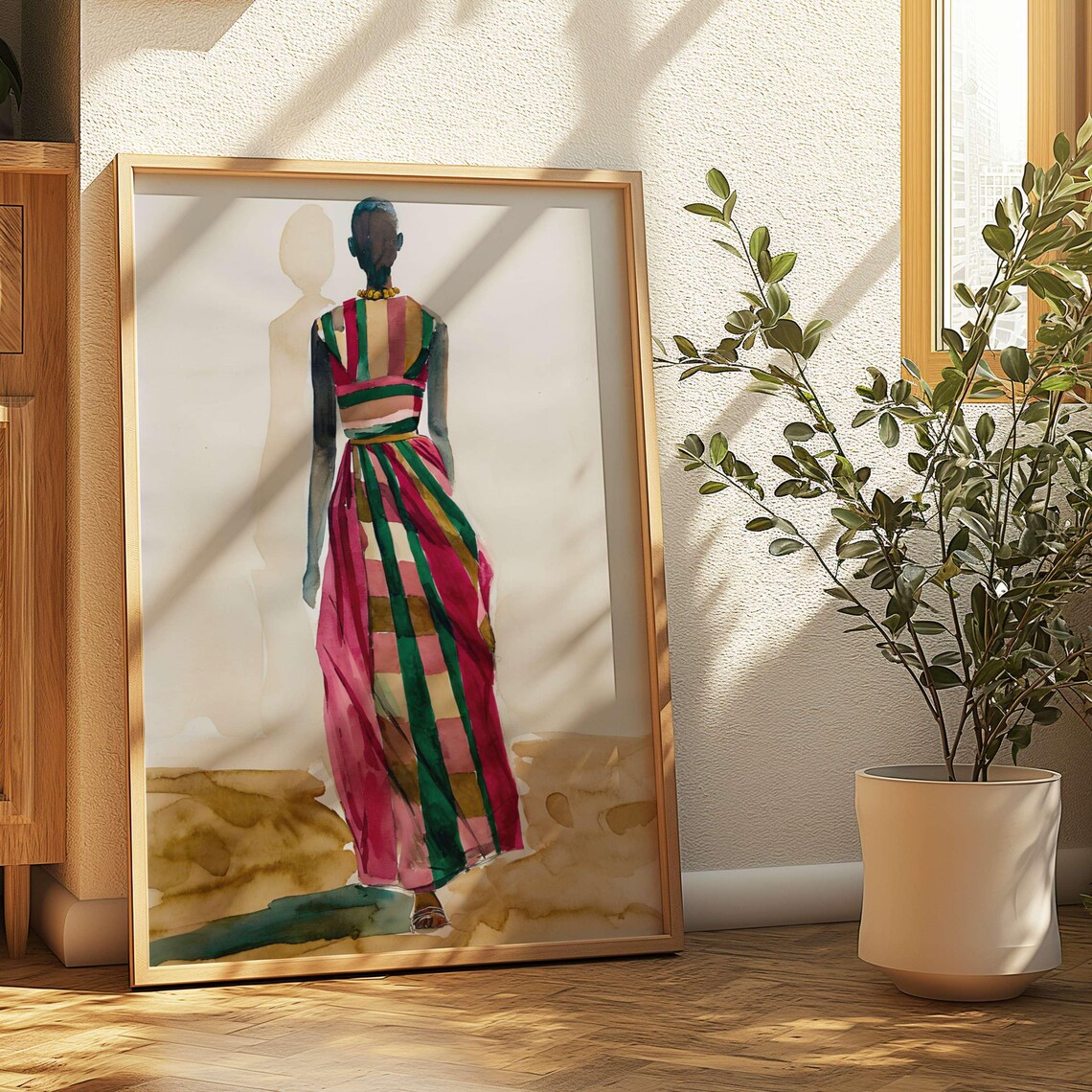 Black Woman Portrait, Minimalist Bedroom Decor