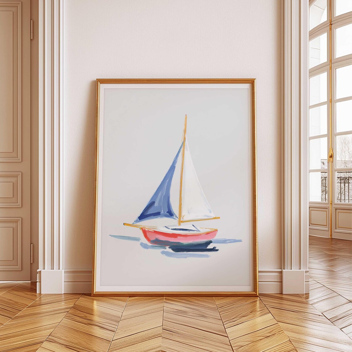 Sail Boat Coastal Art Print, Beachy Summer Style