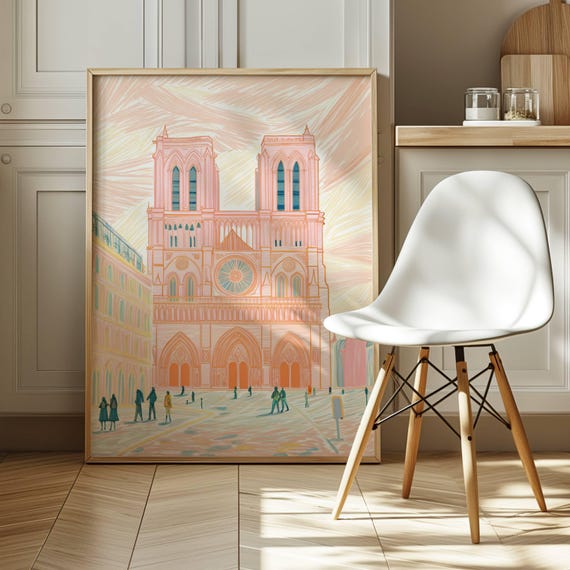 Paris Art Print City Poster Watercolor Wall Modern Minimalist Trendy Home Decor Prints France 05
