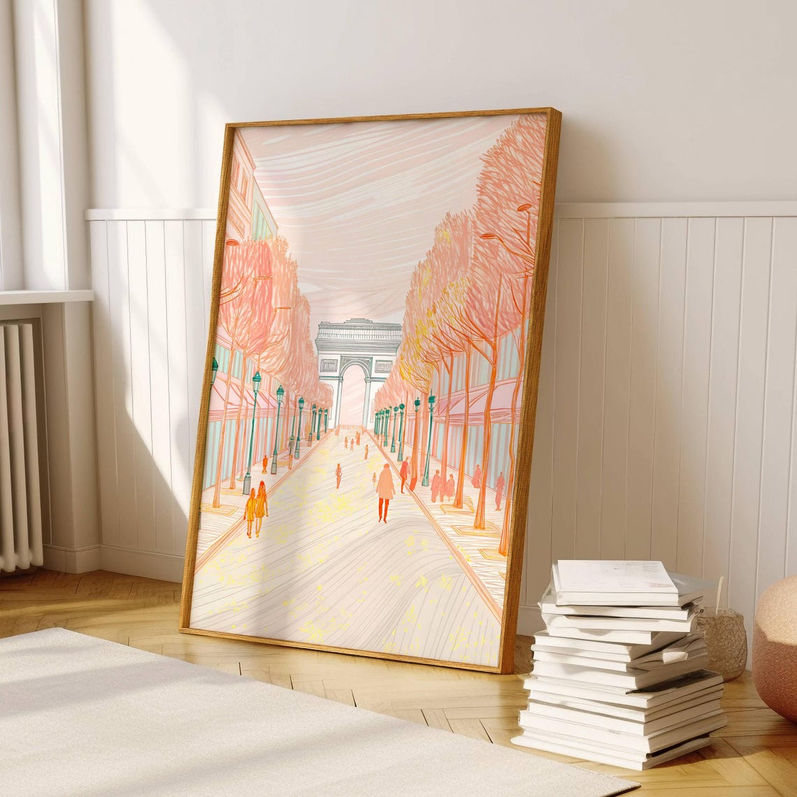 Paris Cityscape Art Print Watercolor Street View