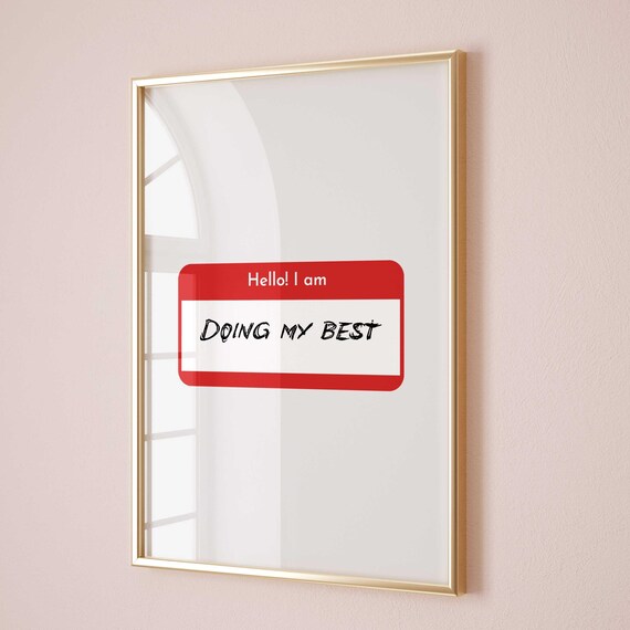 Doing My Best College Wall Art Prints Trendy Typography Poster Dopamine Decor Dorm Room Funny Print Apartment