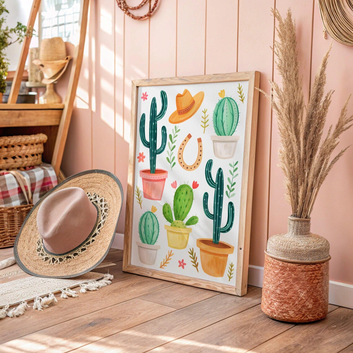 Cowgirl Cactus Western Decor Art Print