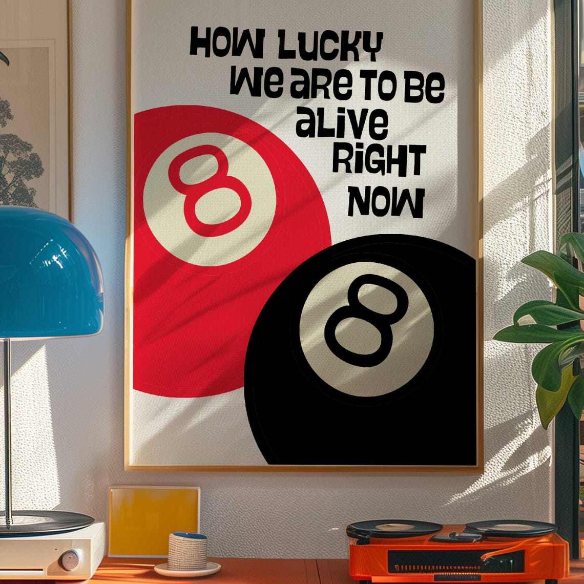 Vintage Lucky 8 Ball Poster Print
