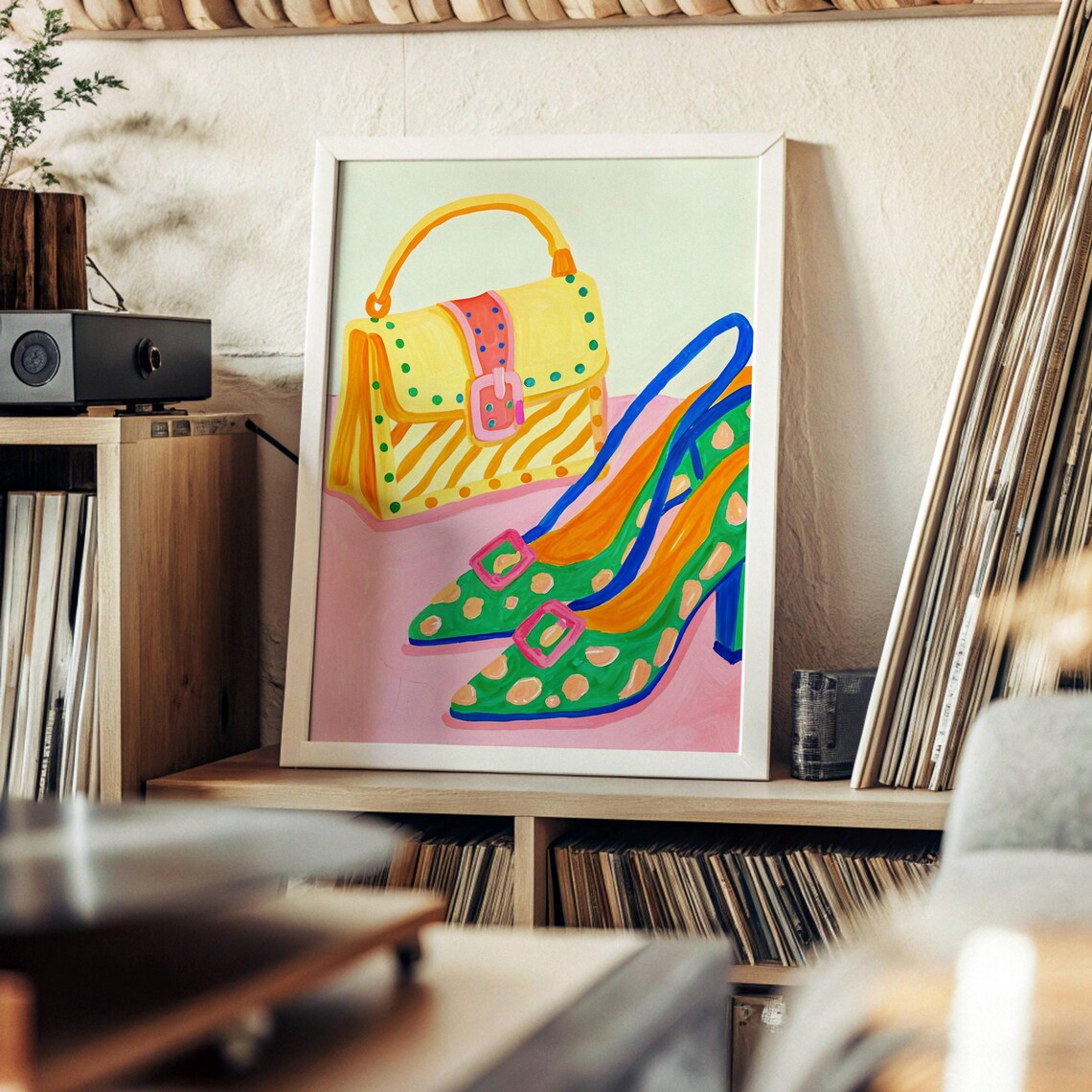 Fashion Maximalist Abstract Pink Watercolor Art Print