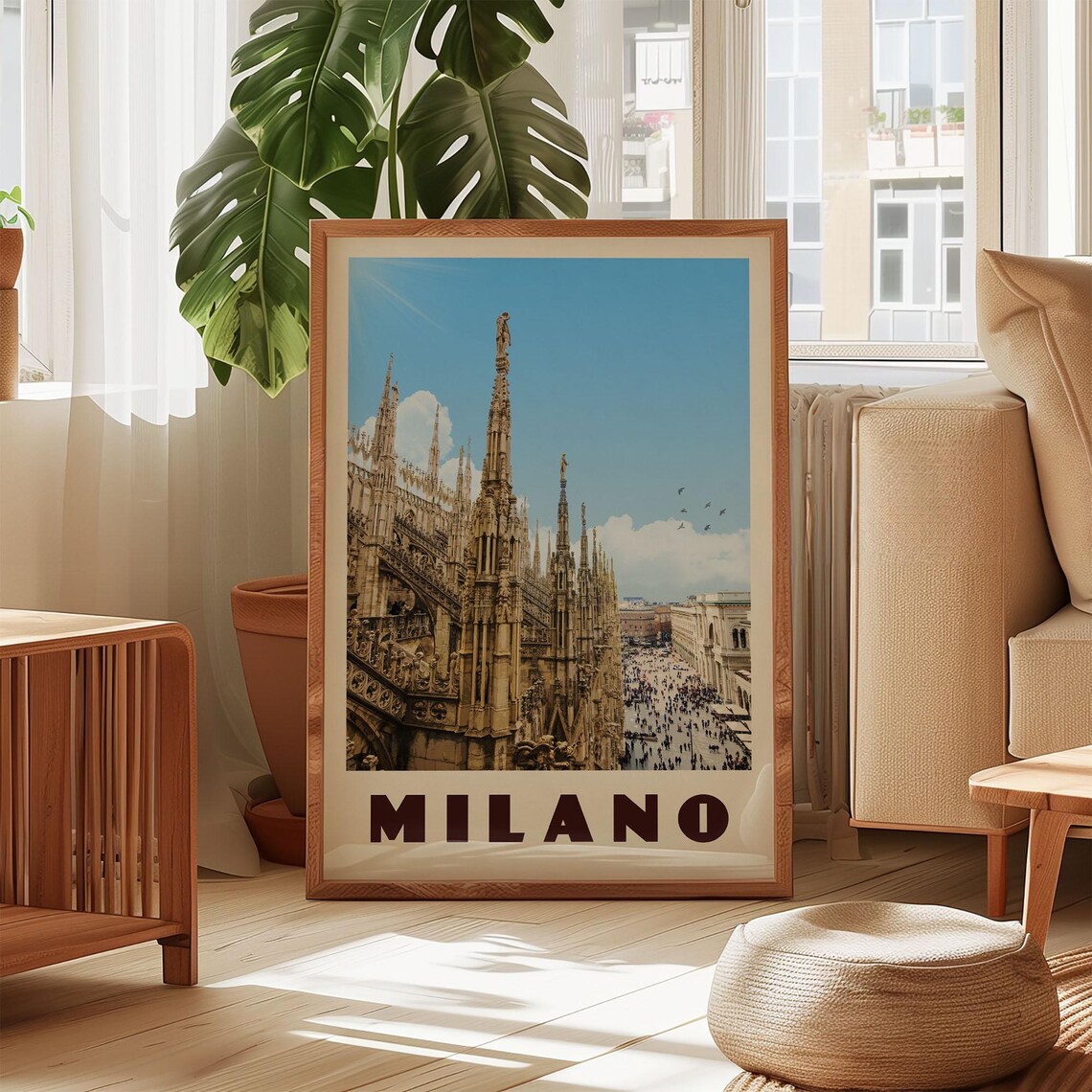 Milan Italy Travel Poster, Duomo Painting Photo