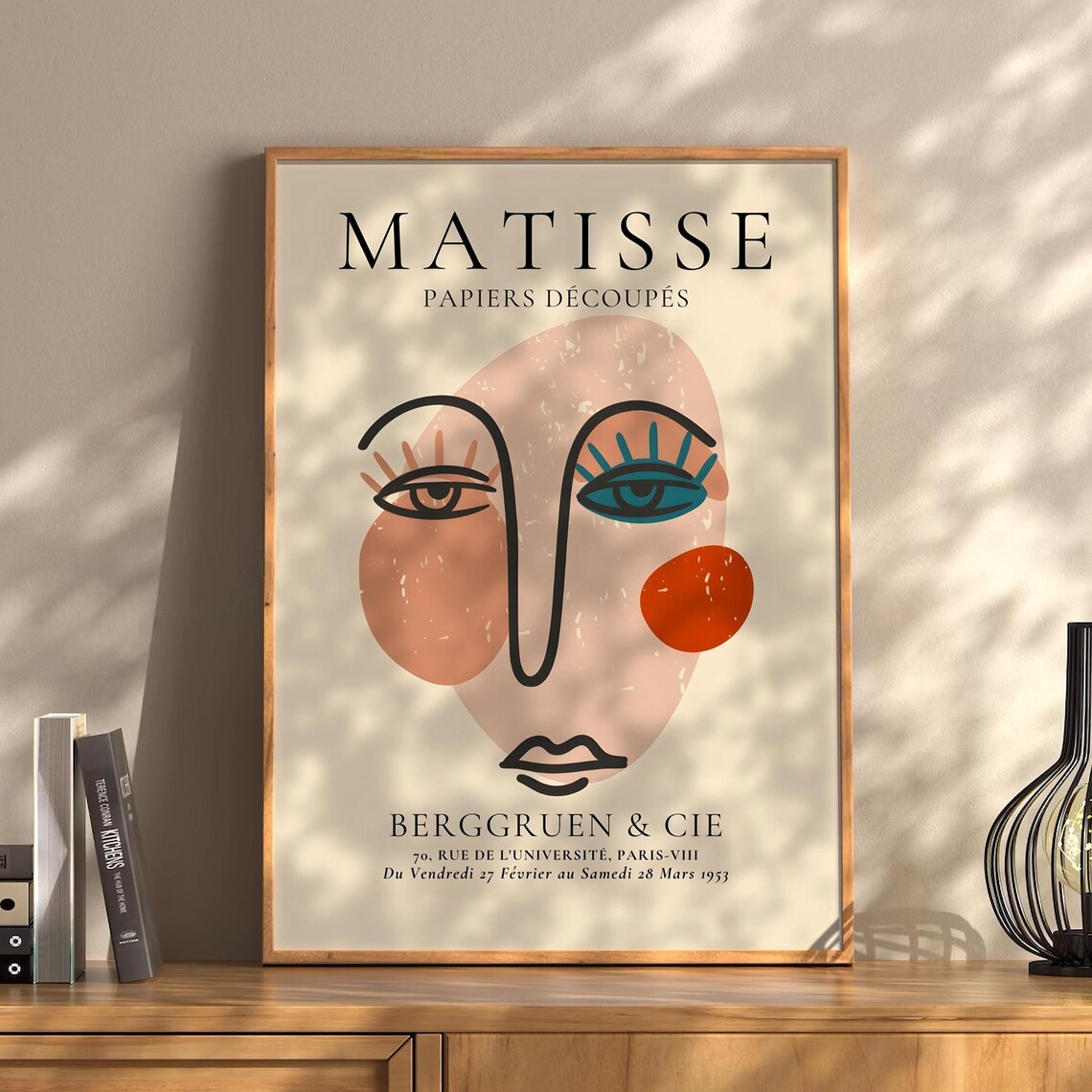 Henri Matisse Face Boho Style Exhibition Poster Eclectic Prints Gallery Wall Art Retro Trendy Instant