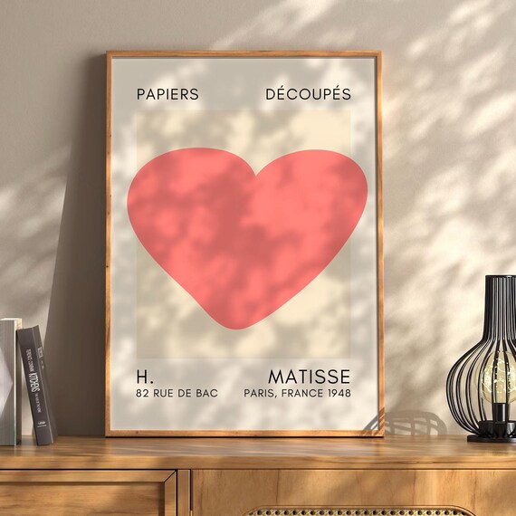 Henri Matisse Heart Boho Style Exhibition Poster Eclectic Prints Gallery Wall Art Retro Trendy Instant