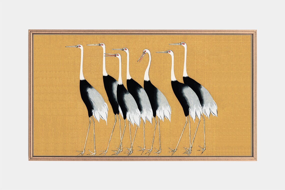 Cranes Birds Painting From Japan Art Print