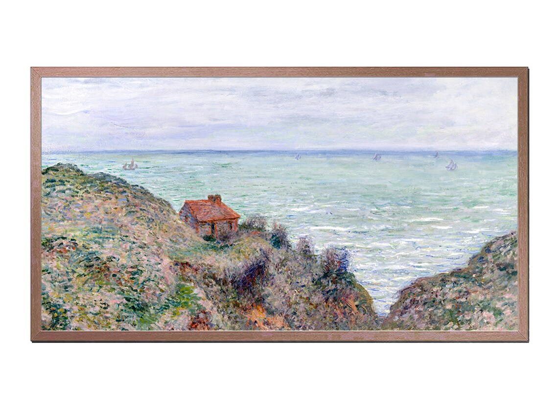 Monet Cabin Of The Customs Watch 1882 Coastal Cliff Normandy Seascape Poster