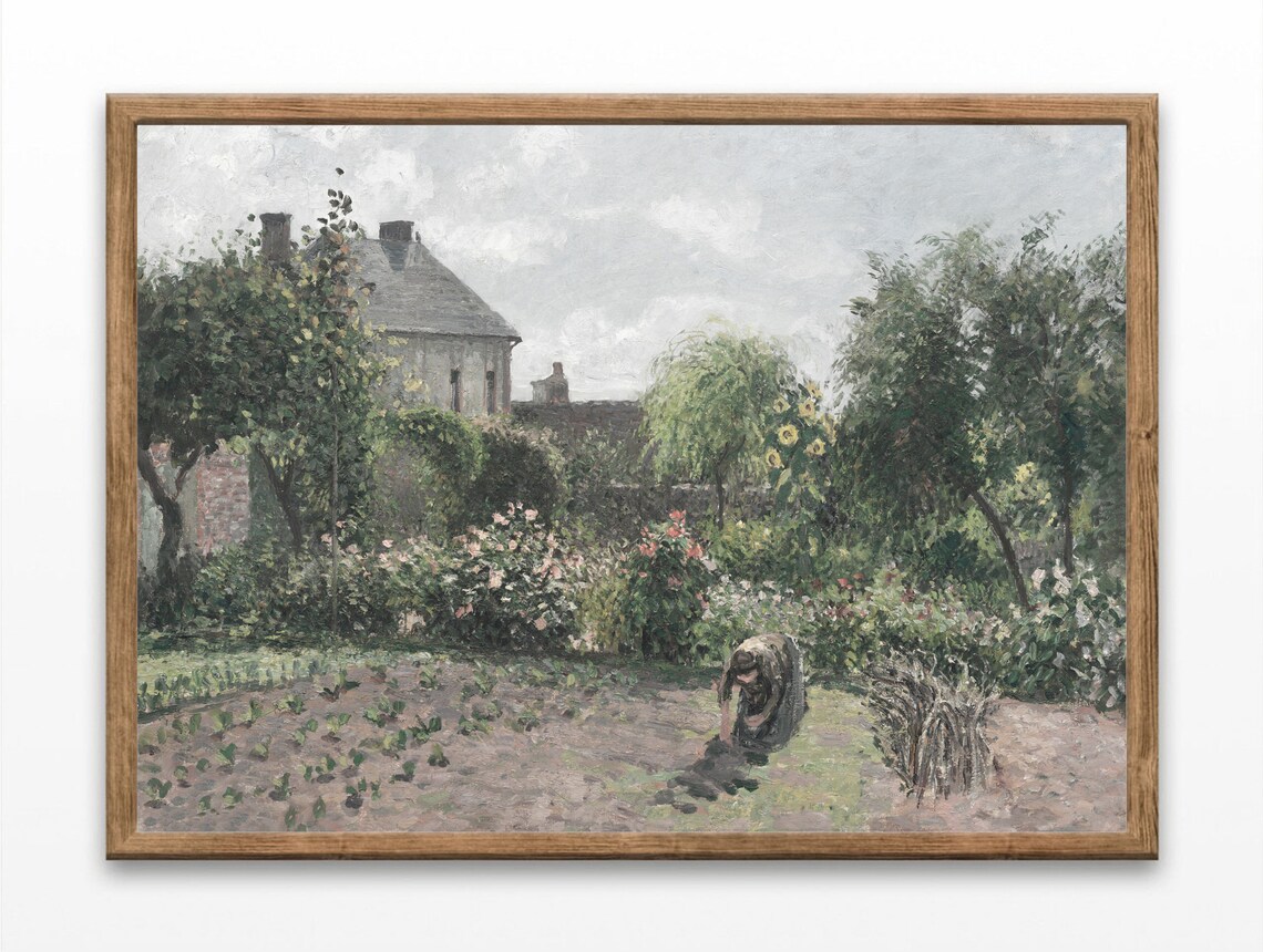 Garden Paintings Vintage Landscape Art Print