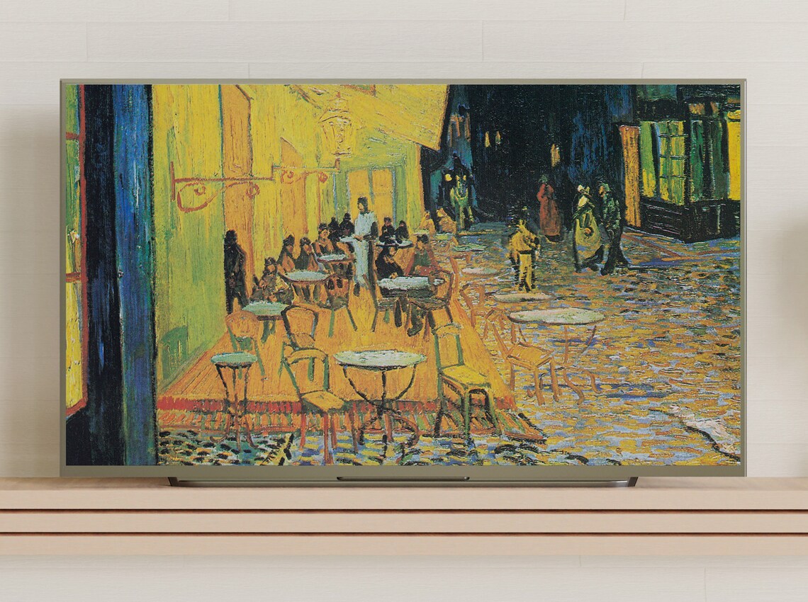 Van Gogh Cafe Terrace at Night Arles Street Yellow Oil Painting Wall Art - Image 3