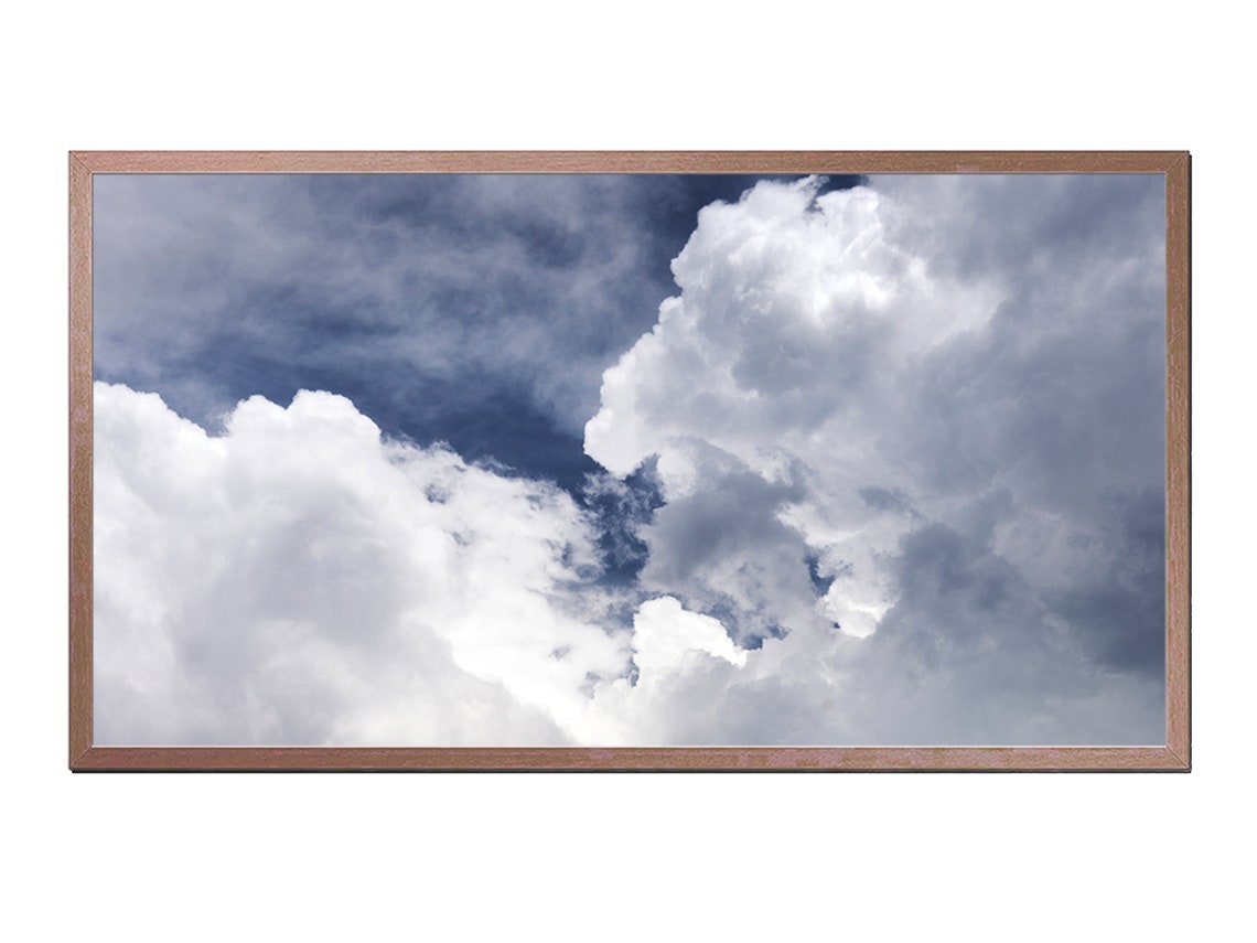 Dramatic Cloudy Sky with Towering White Clouds Photography Art Poster