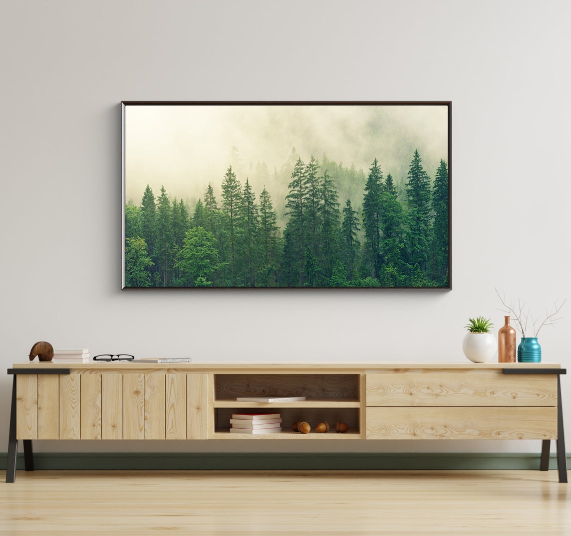 Frame Tv Art Instant Misty Forest Landscape Art Tv Frame Tv Art For Frame - Image 2