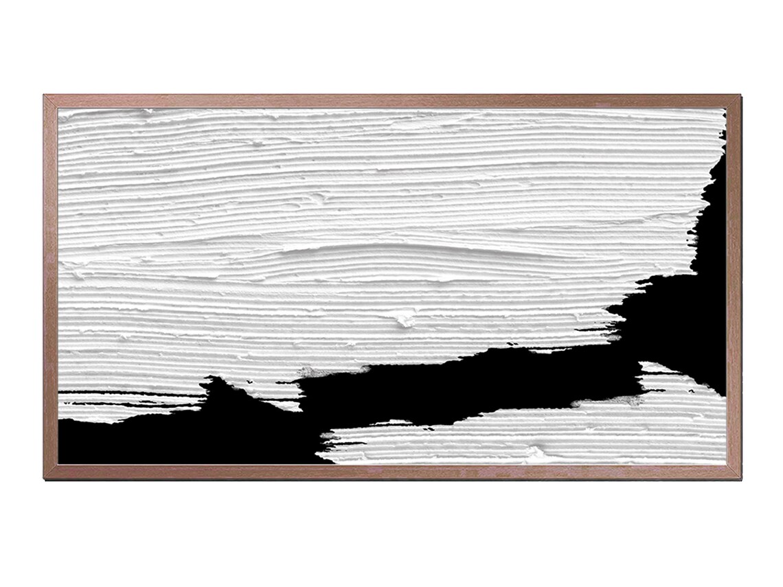Black and White Abstract Art Print for TV Frame