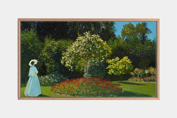 Frame Tv Art Paintings By Claude Monet Vintage Garden Landscape Flowers In Art Instant
