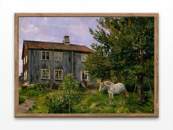 19th Century Landscape Paintings Paintings Of Farmhouse Trees In Art Of Norway Home Decor Wall Art Prints