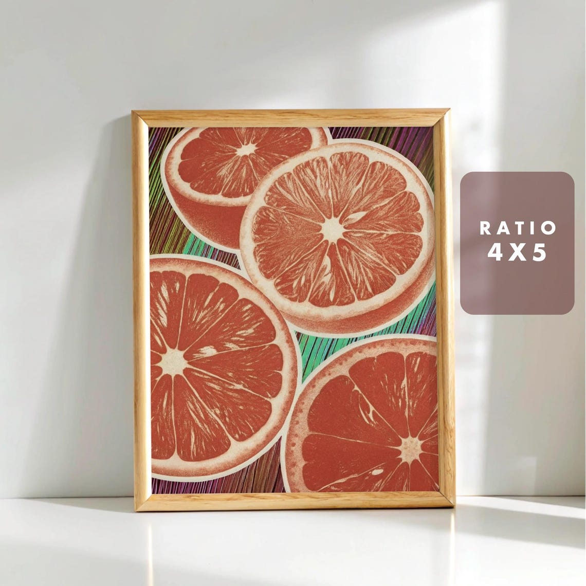 Orange Wall Art, Retro Citrus Kitchen Poster - Image 5