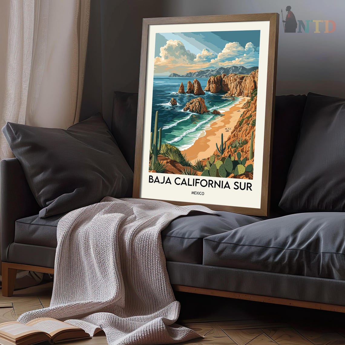 Baja California Sur Mexico Red Rock Sea Stacks Coastal Poster - Image 3