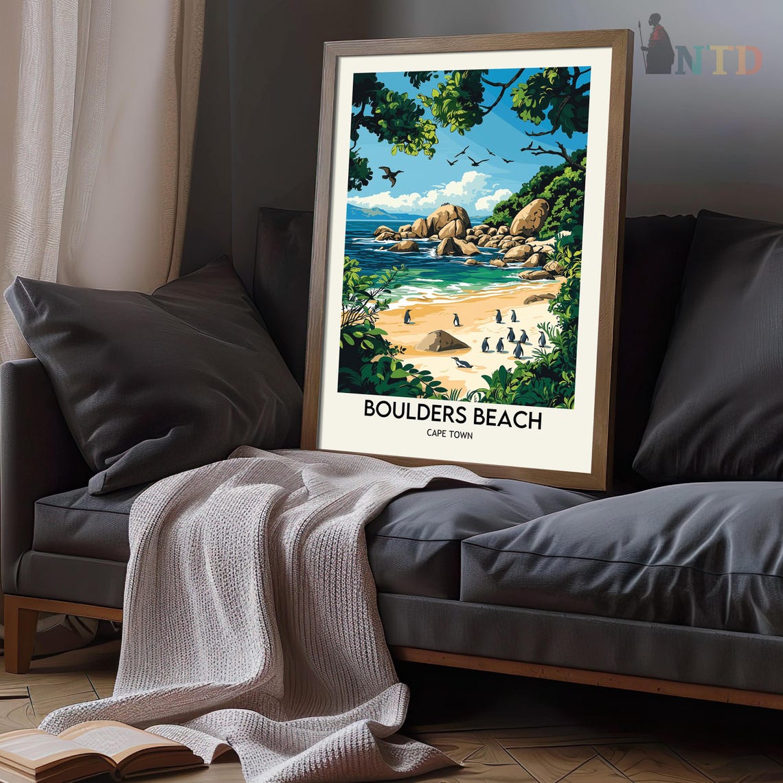 Boulders Beach Penguin Cove Granite Boulders Vintage Travel Poster - Image 3