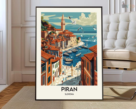 Piran Poster Wall Art Print Photo Travel City Map Slovenia